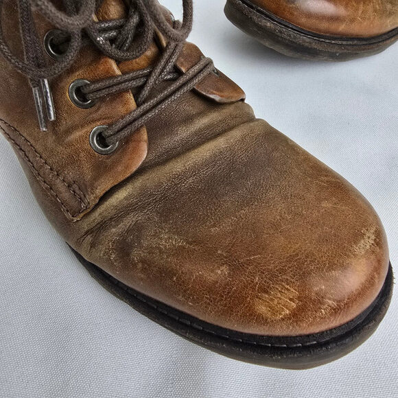 AS98 Brown Leather Strappy Ankle Boots Size 6 - Picture 9 of 12